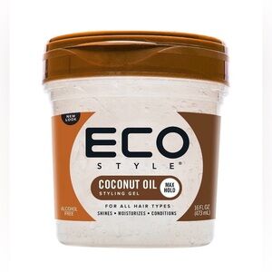 Eco Style Coconut Oil Styling Gel - Adds Luster and Moisturizes Hair - Unisex